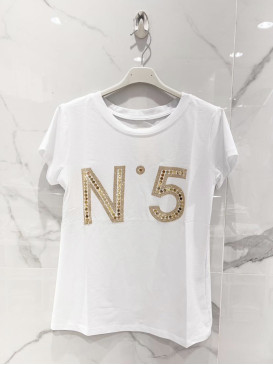 T-shirt avec strass et...