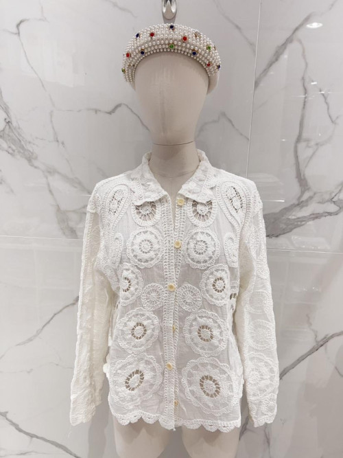 Chemise en crochet manches longues