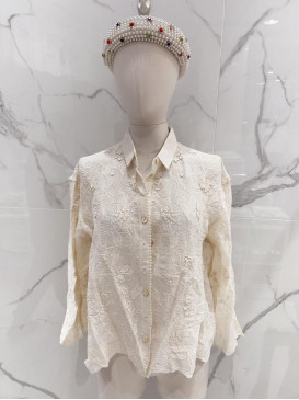 Chemise brodée manches...