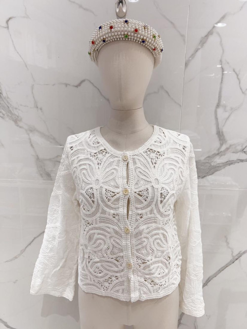 Chemise en crochet manches longues