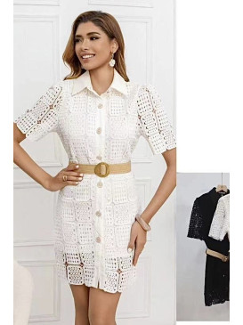 Robe courte en crochet avec...