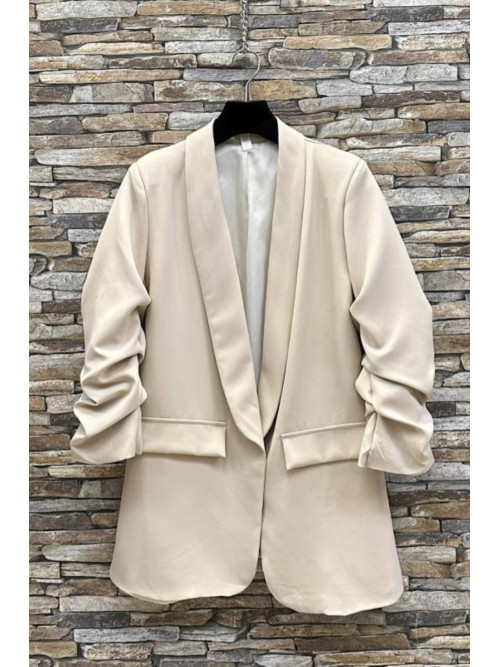 Veste tailleur manches longues remontées