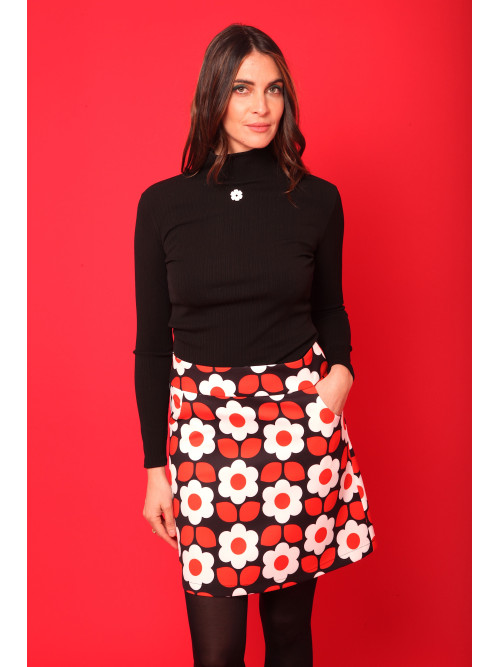 Jupe courte imprimée esprit seventies