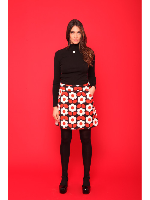 Jupe courte imprimée esprit seventies