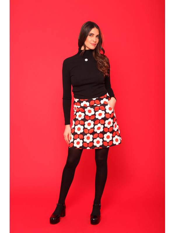 Jupe courte imprimée esprit seventies