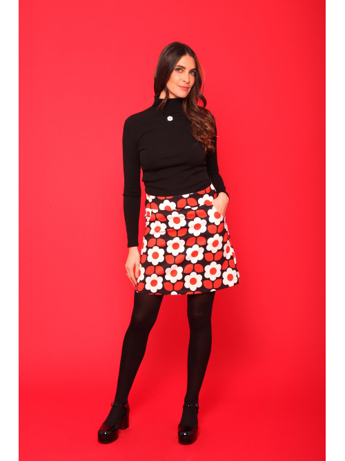 Jupe courte imprimée esprit seventies