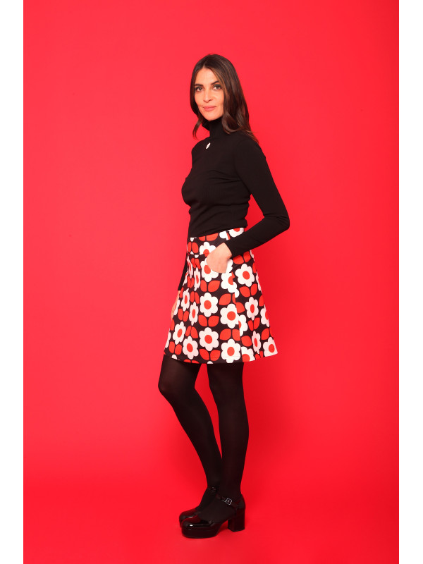 Jupe courte imprimée esprit seventies