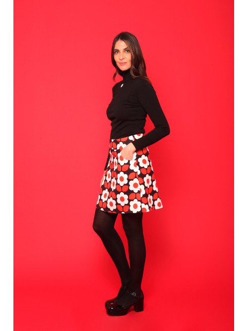 Jupe courte imprimée esprit seventies