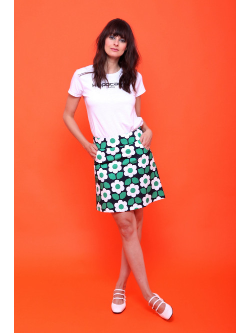 Jupe courte imprimée esprit seventies