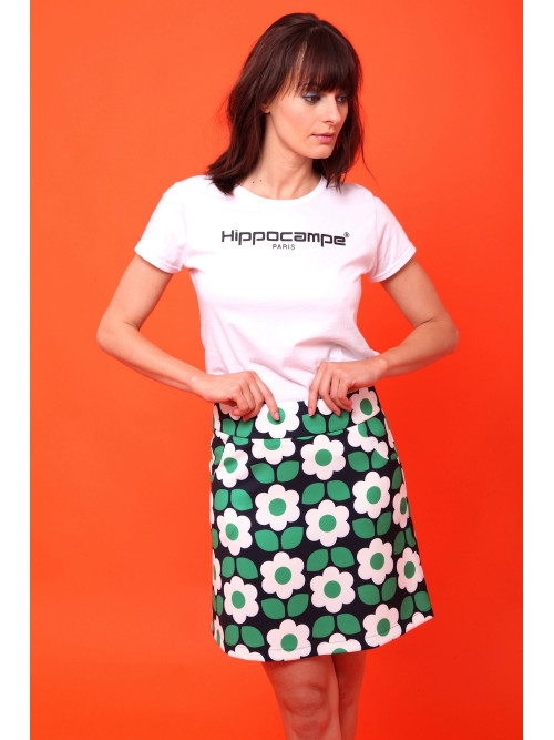 Jupe courte imprimée esprit seventies