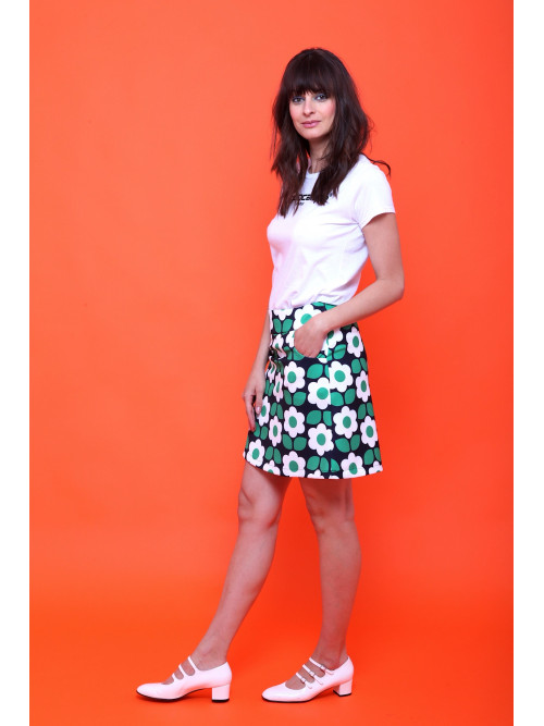 Jupe courte imprimée esprit seventies