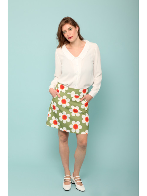 Jupe courte imprimée esprit seventies