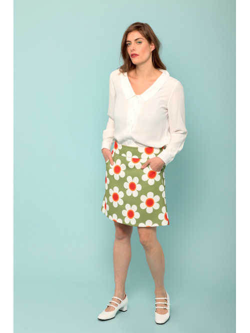 Jupe courte imprimée esprit seventies
