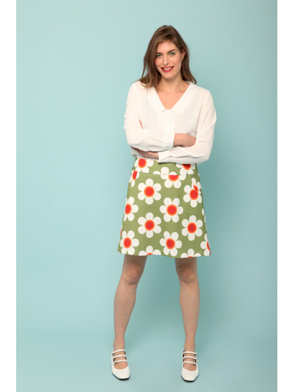 Jupe courte imprimée esprit seventies