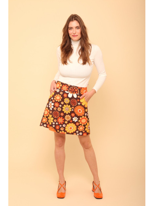 Jupe courte imprimée esprit seventies