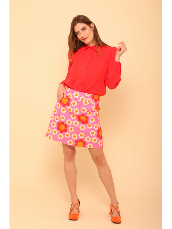 Jupe courte imprimée esprit seventies