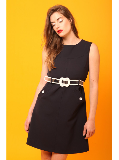 Robe rétro seventies sans manche