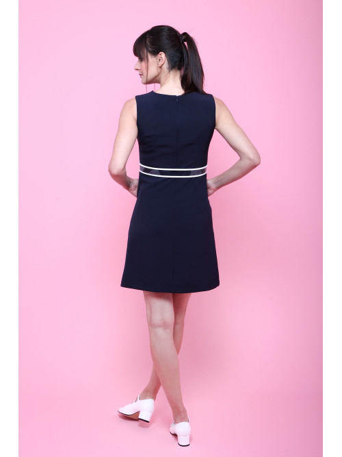 Robe rétro seventies sans manche