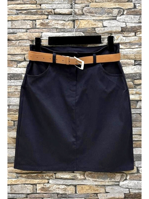 Jupe droite courte avec ceinture