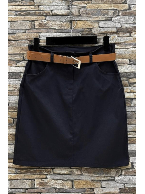 Jupe droite courte avec ceinture