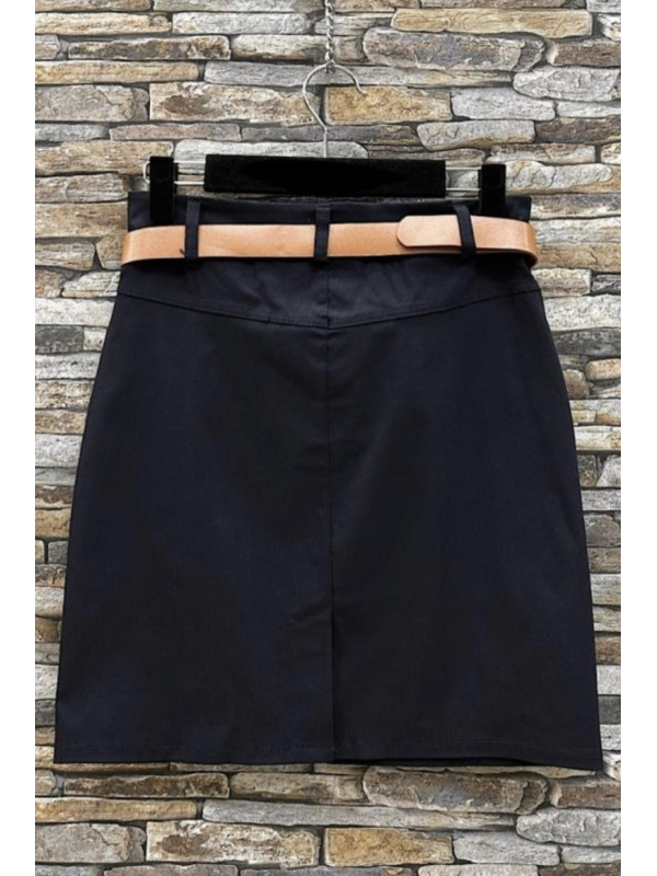 Jupe droite courte avec ceinture