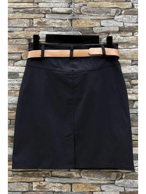 Jupe droite courte avec ceinture
