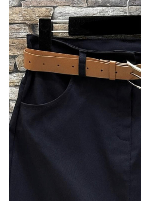 Jupe droite courte avec ceinture