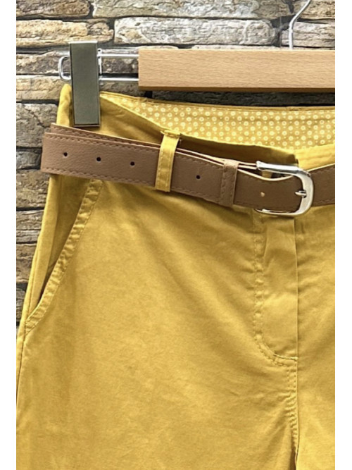 Pantalon slim stretch avec poches cotés et ceinture