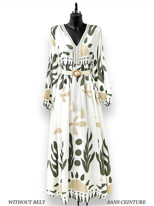 Robe longue imprimé ethnique
