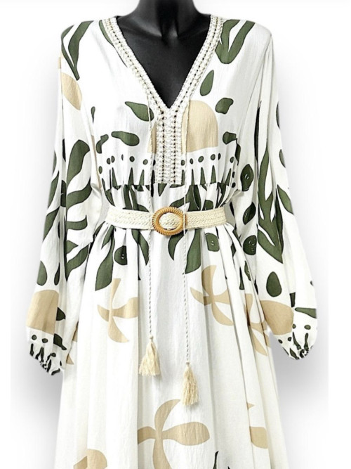 Robe longue imprimé ethnique