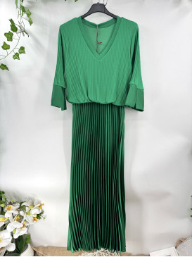 Robe longue plissée bi...