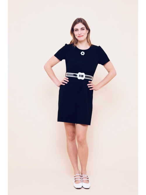 Robe rétro seventies manches courtes