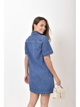 Robe courte en jean manches...