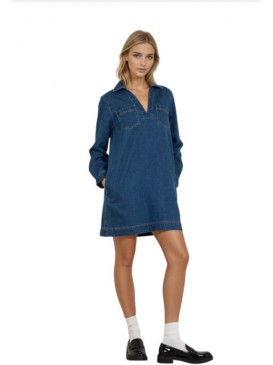Robe courte en jean manches...