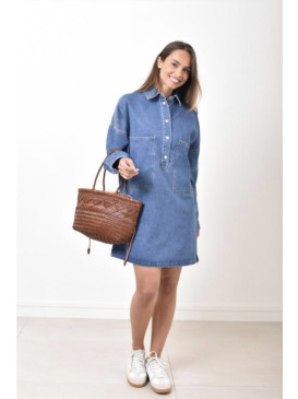 Robe courte oversized en...