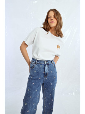 T-shirt col rond oversized...