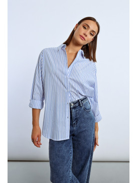 Chemise à rayures filetée