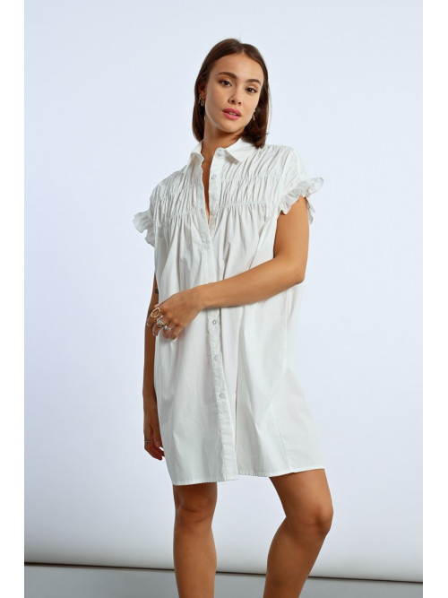 Robe courte froncée
