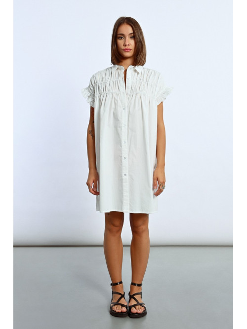 Robe courte froncée