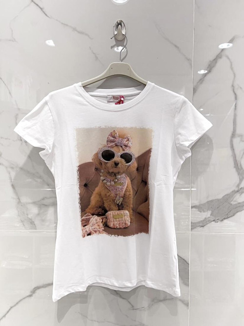 T-shirt Bichon Star col rond manches courtes