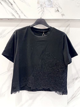 T-shirt cropped broderies...