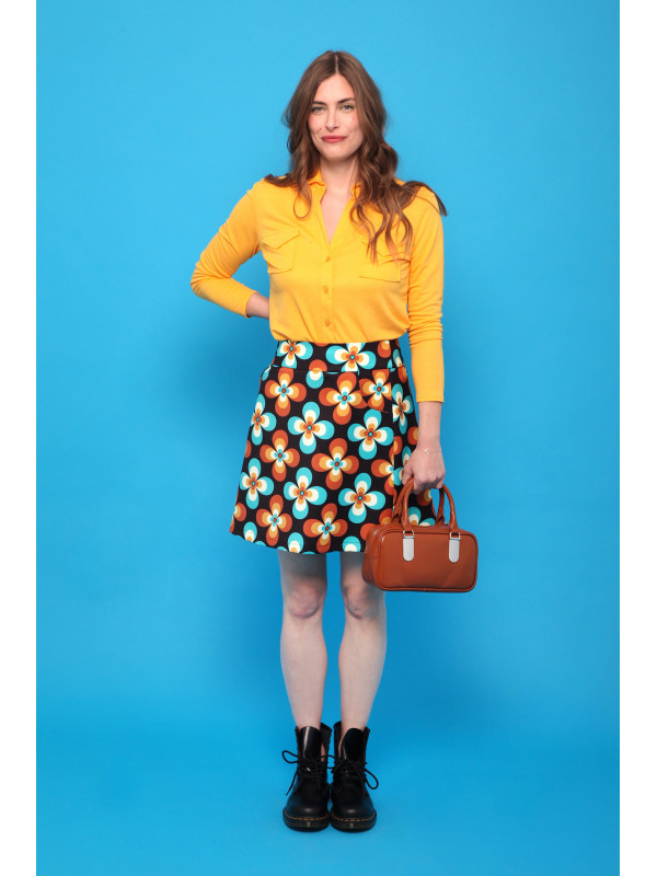 Jupe courte imprimée esprit seventies