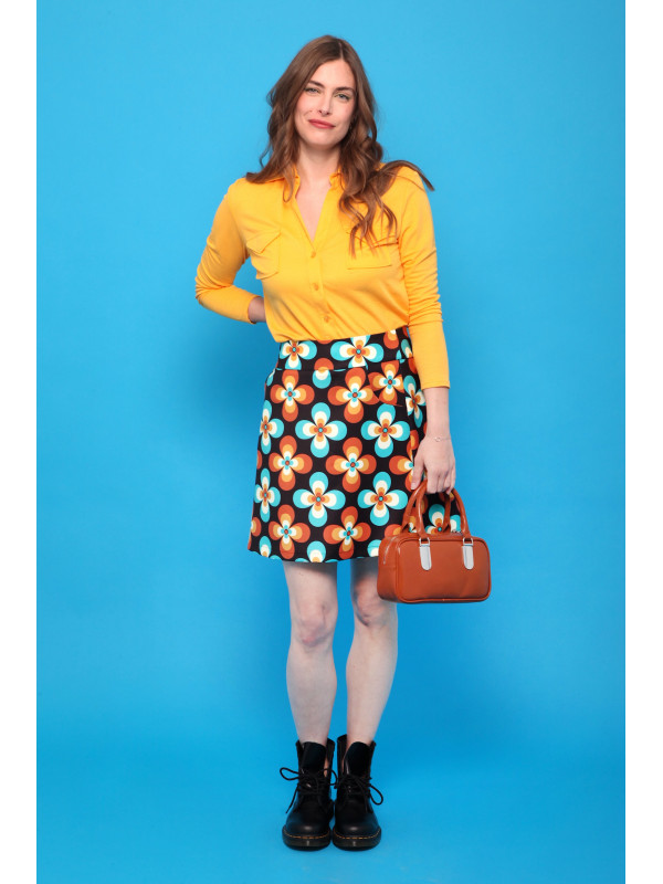 Jupe courte imprimée esprit seventies