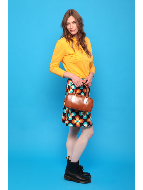 Jupe courte imprimée esprit seventies