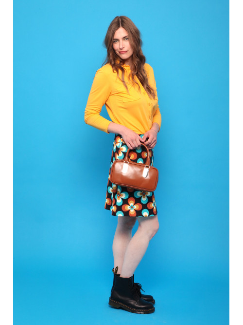 Jupe courte imprimée esprit seventies