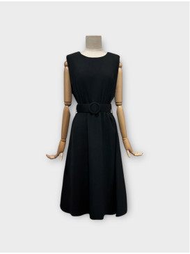 Robe rétro ceinturée col...