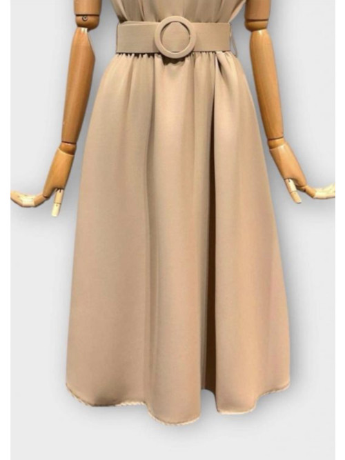 Robe rétro ceinturée col rond sans manche