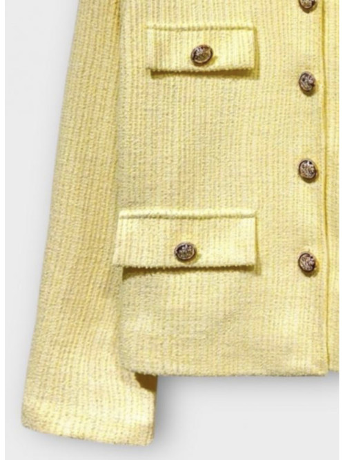 Veste col chemise boutons dorés
