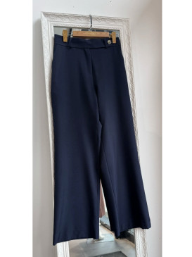 Pantalon stretch wide leg -...