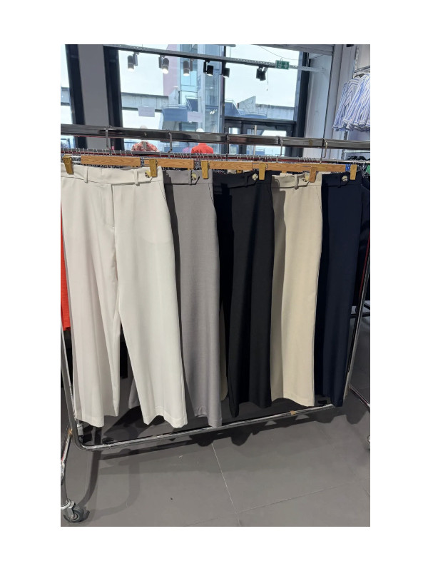 Pantalon stretch wide leg